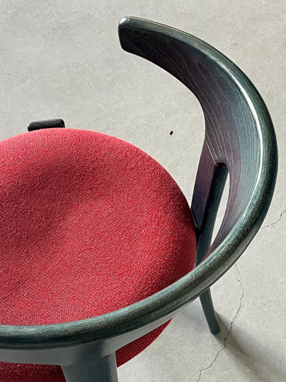 Vintage Armlehnstuhl Bruno Rey von Kusch+Co dunkelblau und rot