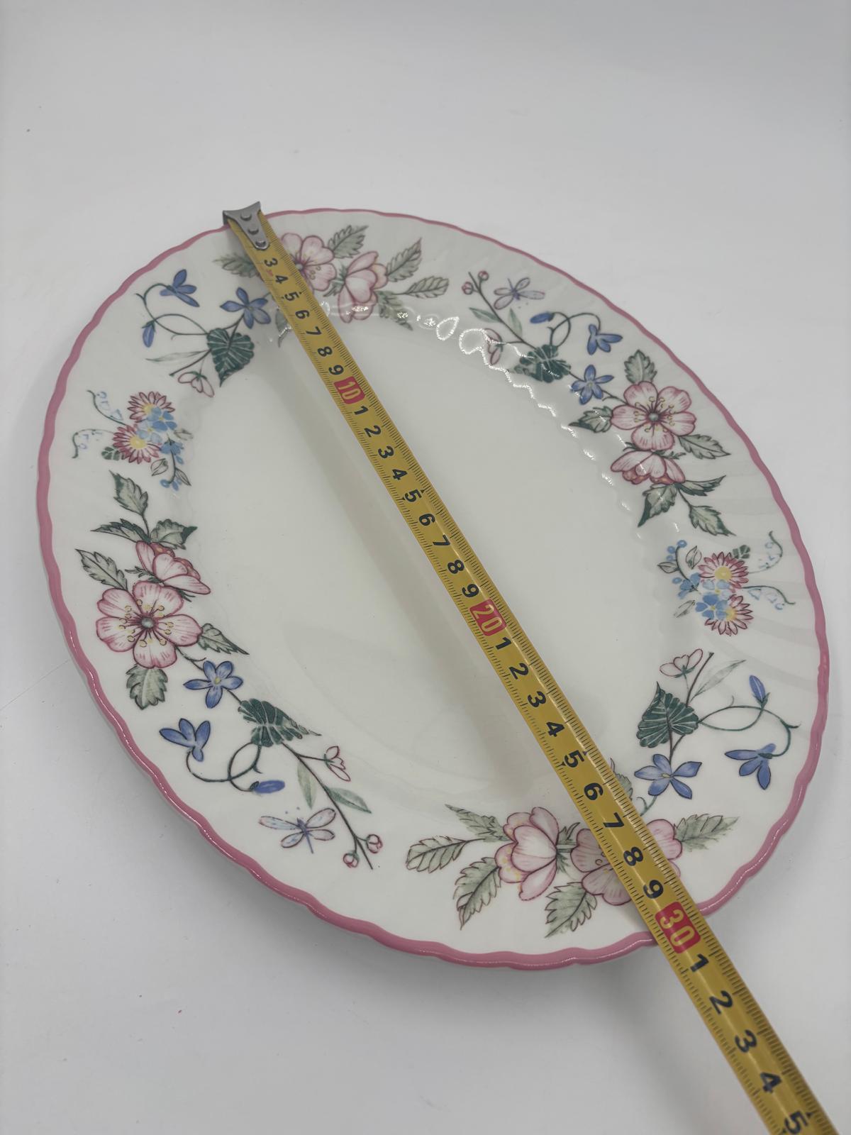 Vintage Teller Set von 3 von Wood und Sons England mit Blumenmuster