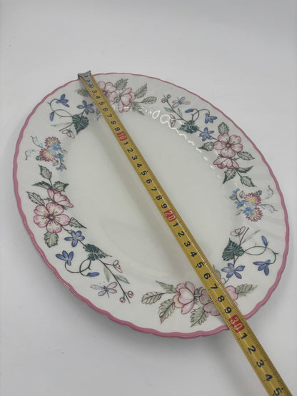 Vintage Teller Set von 3 von Wood und Sons England mit Blumenmuster