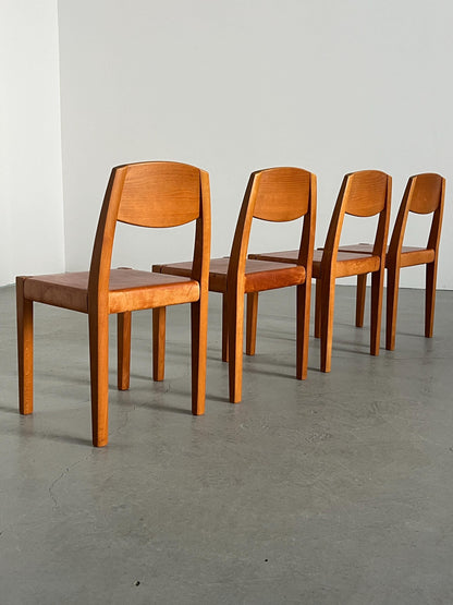 Vintage Esszimmerstuhl Set von 4 im Stil von Pierre Chapo von Vintage