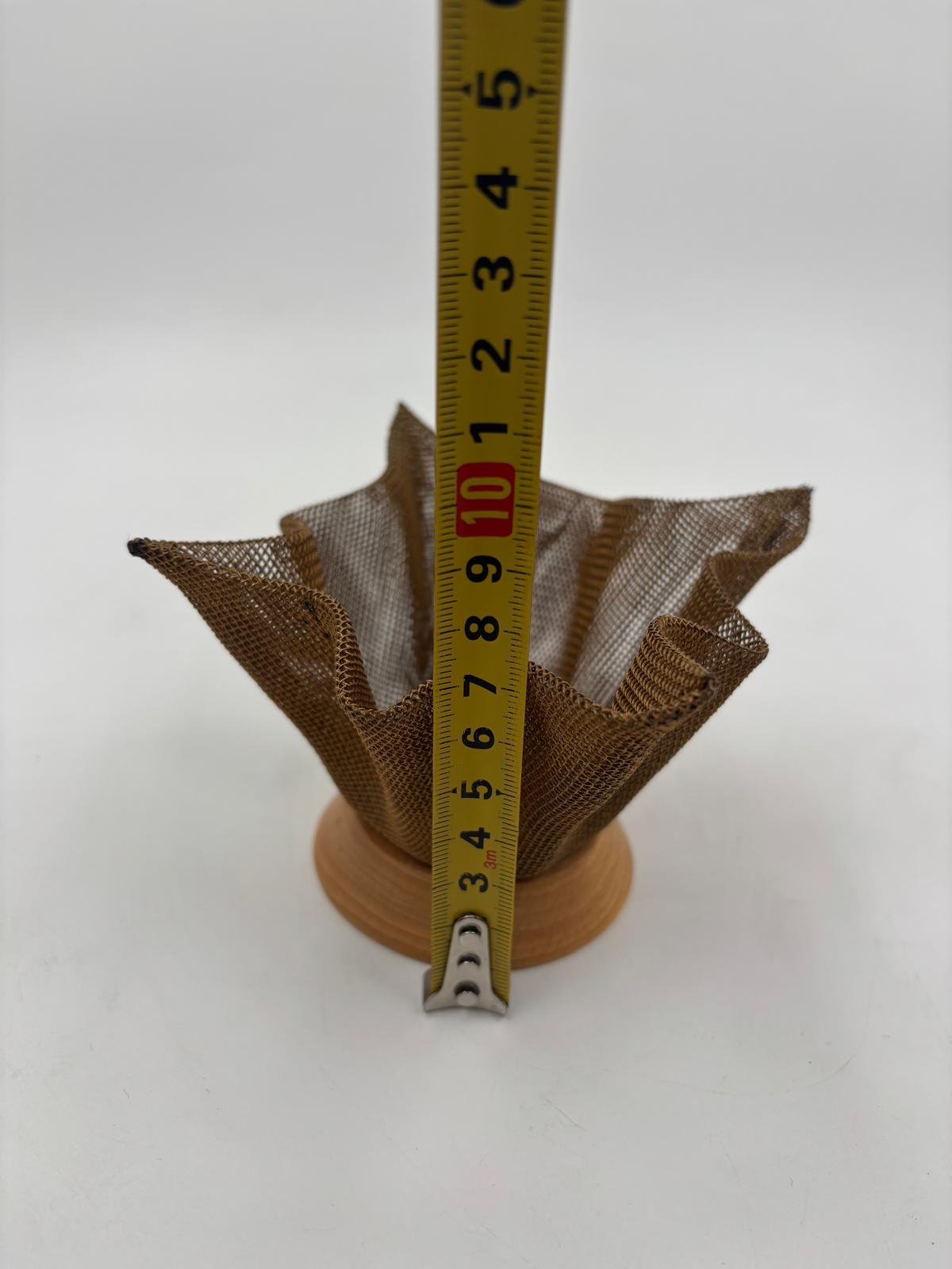 Vintage Kerzenhalter Metall-Mesh Holz