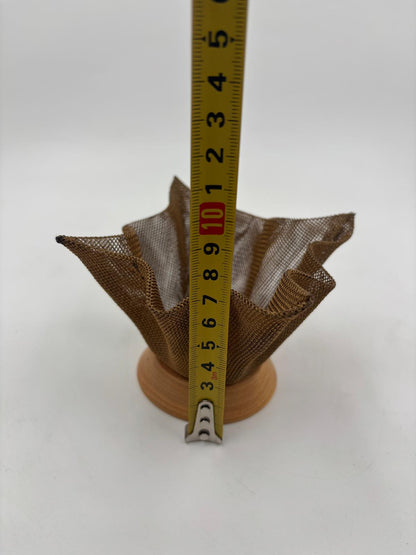 Vintage Kerzenhalter Metall-Mesh Holz