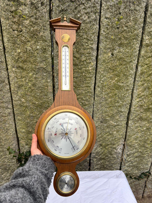 Vintage Wetterstation Banjo Wandbarometer von unbekannt für unbekannt