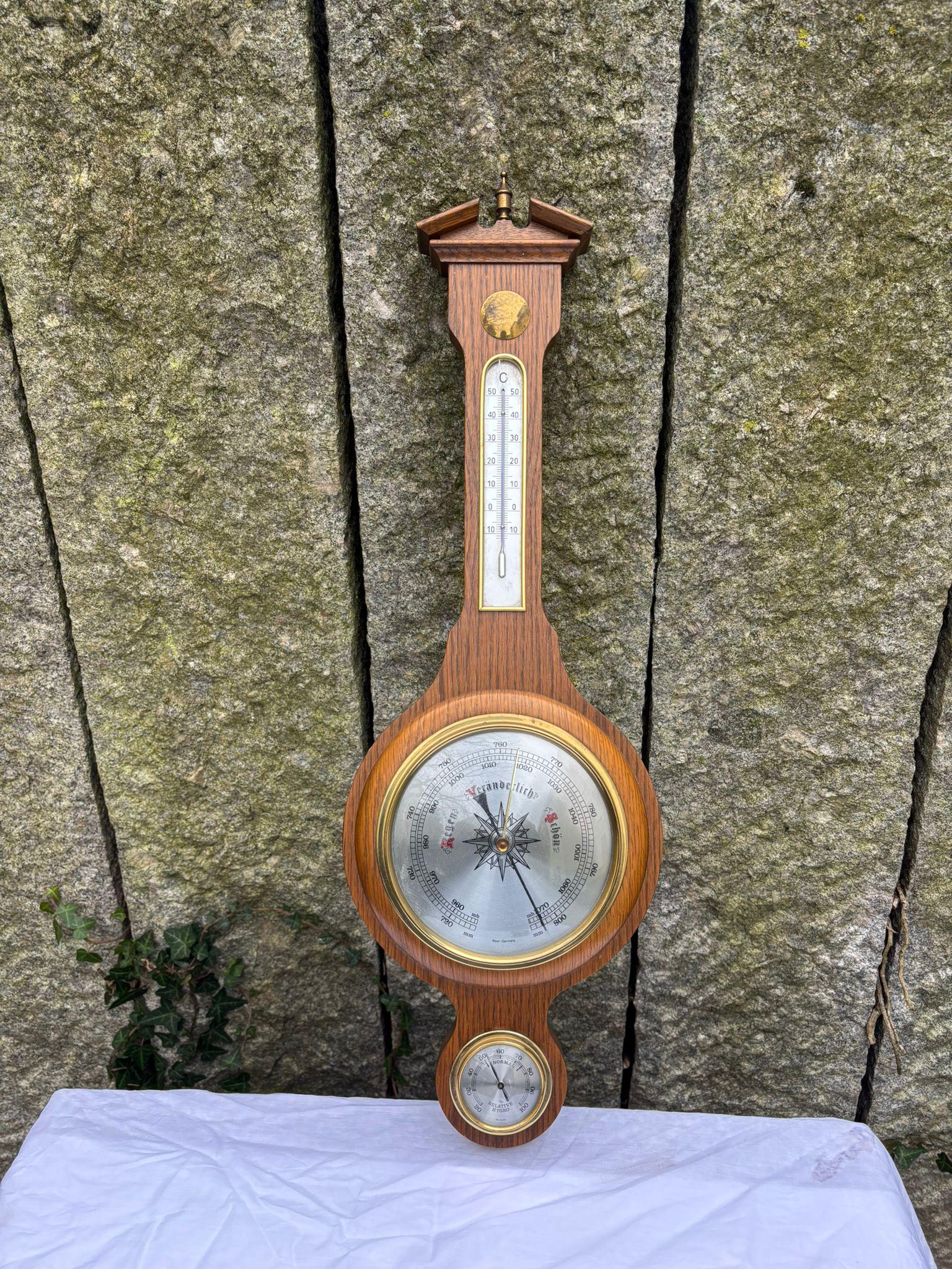 Vintage Wetterstation Banjo Wandbarometer von unbekannt für unbekannt