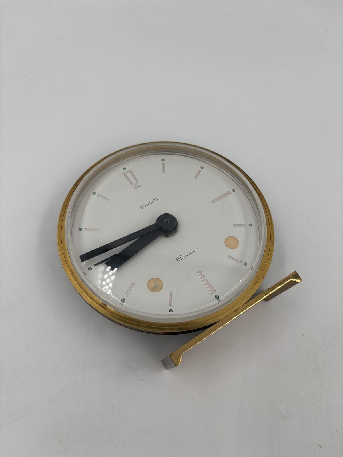 Vintage Tischuhr Europa Clomatic von Clomatic funktionstüchtig Messinggehäuse