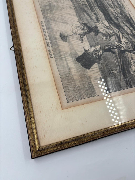 Vintage Wanddekoration Lithographie Regnault en panne von Honoré Daumier