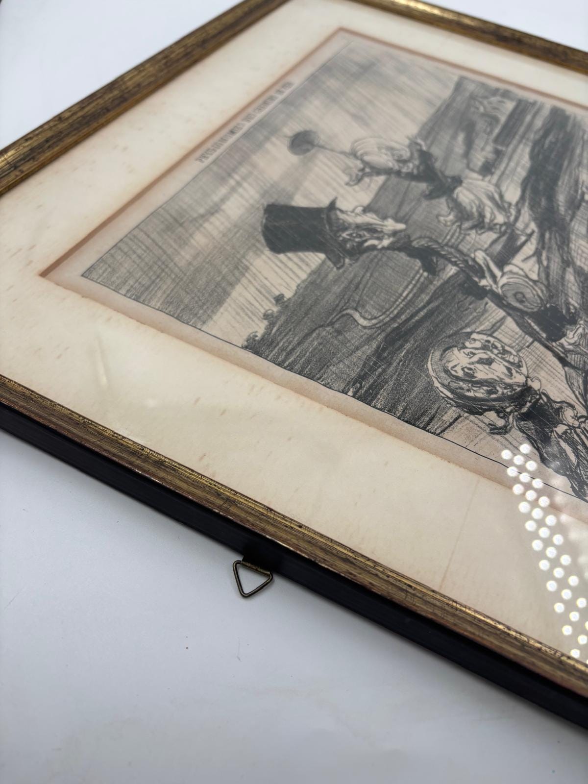 Vintage Wanddekoration Lithographie Regnault en panne von Honoré Daumier