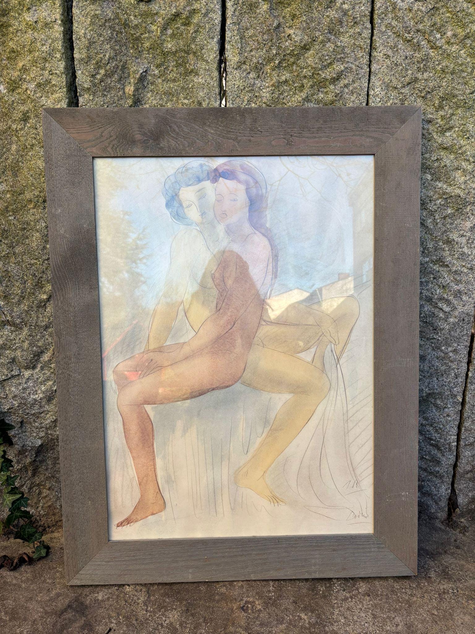 Vintage Wanddekoration Zwei weibliche Akte von Auguste Rodin