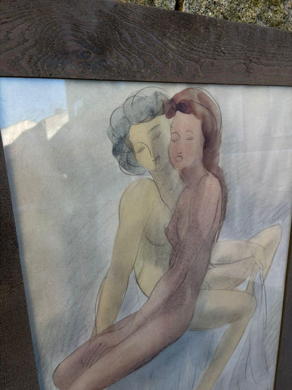 Vintage Wanddekoration Zwei weibliche Akte von Auguste Rodin