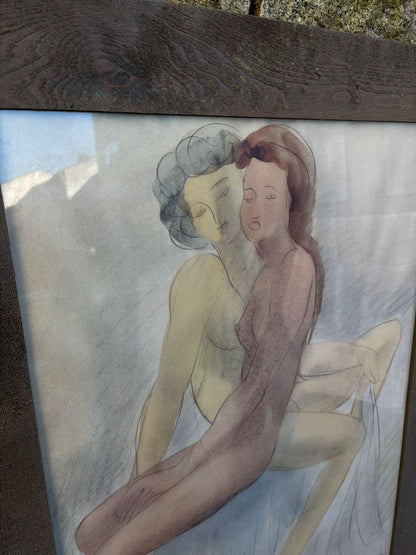 Vintage Wanddekoration Zwei weibliche Akte von Auguste Rodin