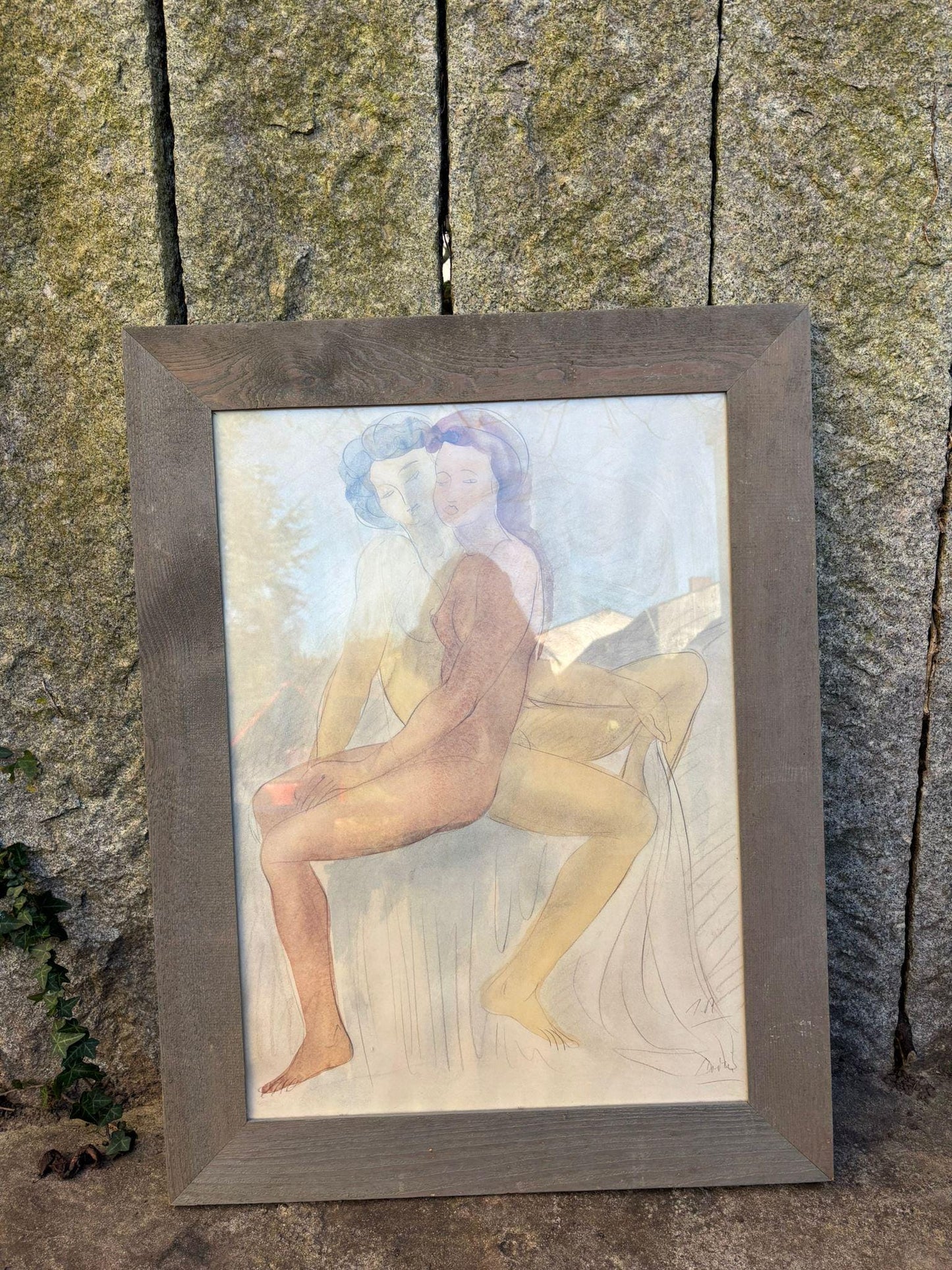 Vintage Wanddekoration Zwei weibliche Akte von Auguste Rodin
