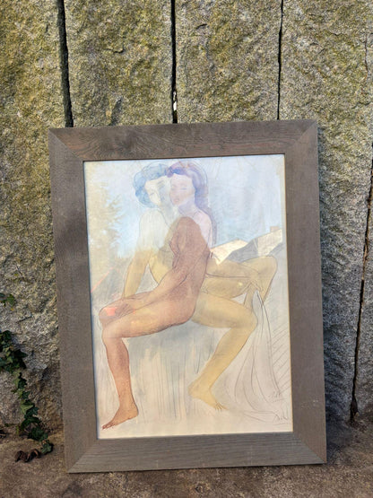 Vintage Wanddekoration Zwei weibliche Akte von Auguste Rodin