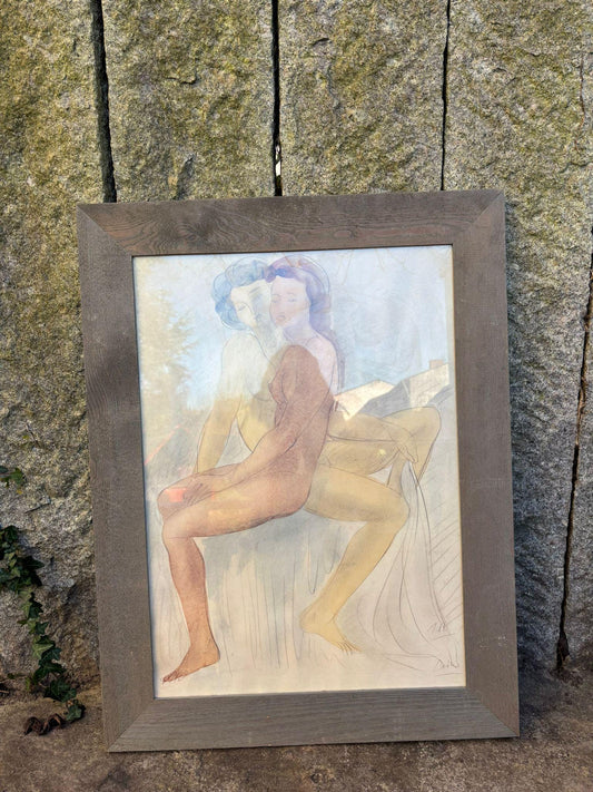 Vintage Wanddekoration Zwei weibliche Akte von Auguste Rodin
