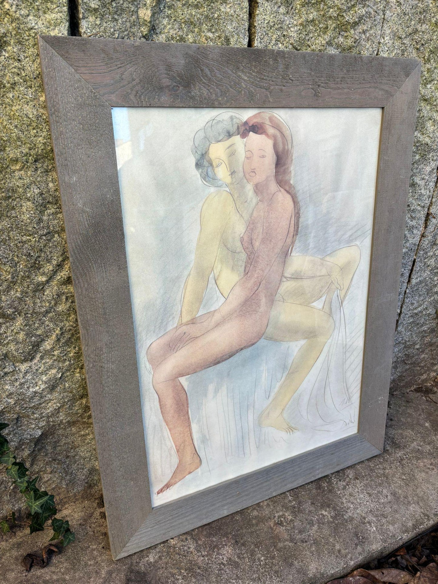 Vintage Wanddekoration Zwei weibliche Akte von Auguste Rodin