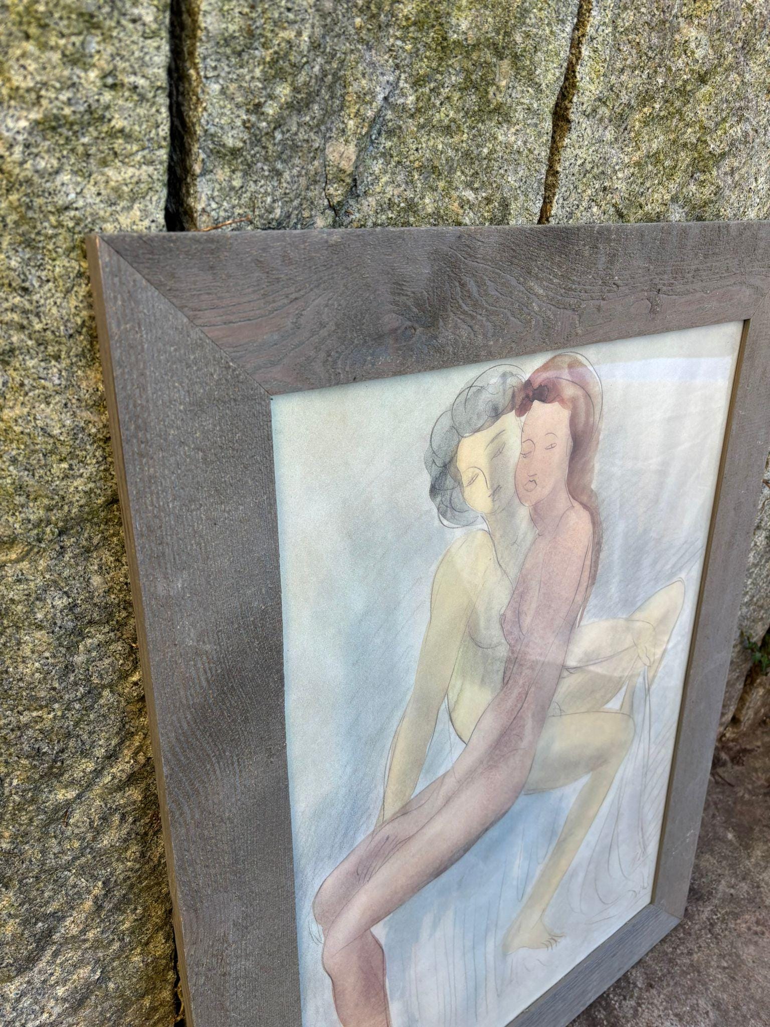 Vintage Wanddekoration Zwei weibliche Akte von Auguste Rodin