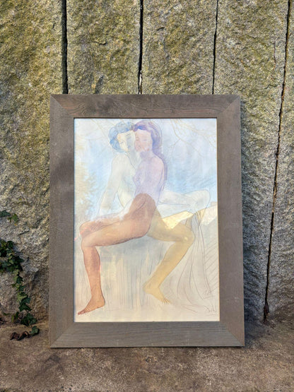 Vintage Wanddekoration Zwei weibliche Akte von Auguste Rodin