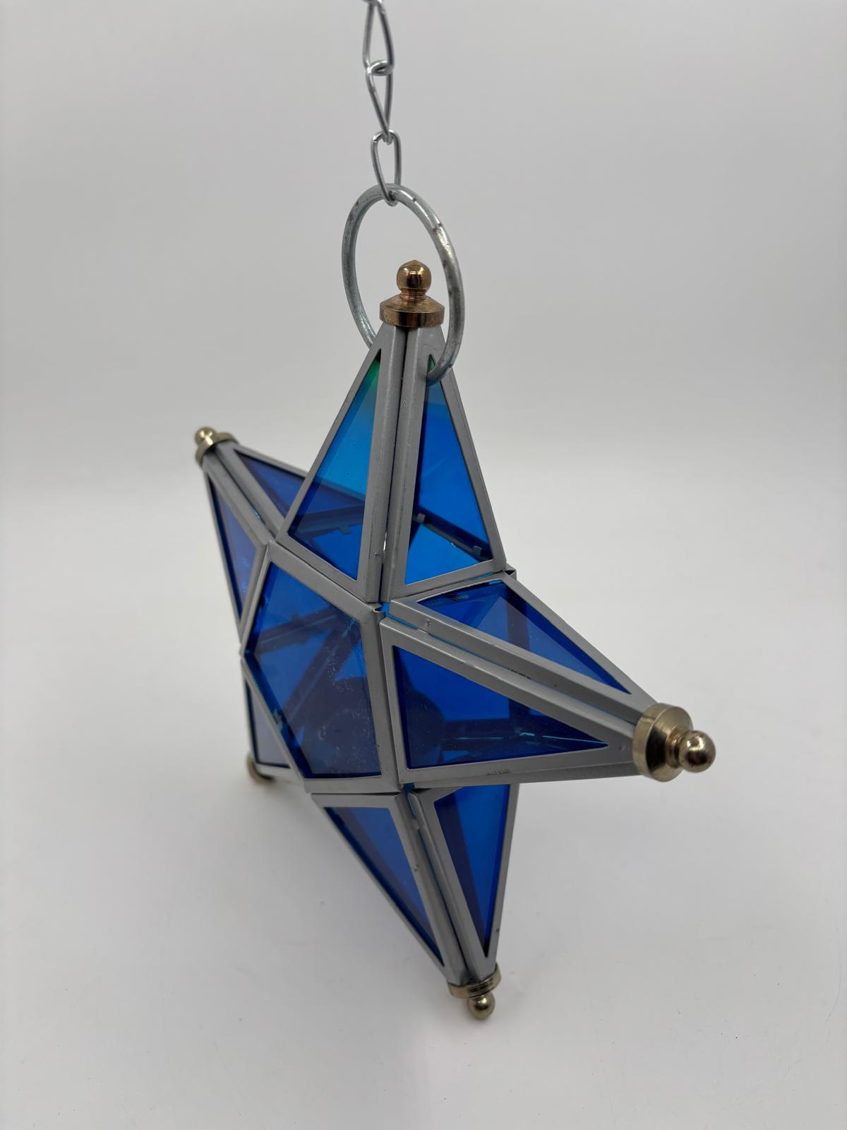 Vintage Wanddekoration Glasstern blau von unbekannt für unbekannt