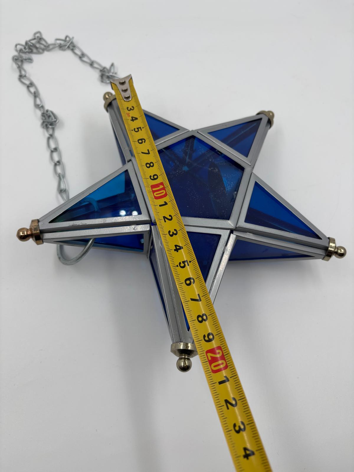 Vintage Wanddekoration Glasstern blau von unbekannt für unbekannt