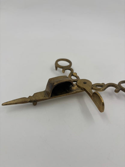 Vintage Kerzenlöscher in Scherenform aus Messing