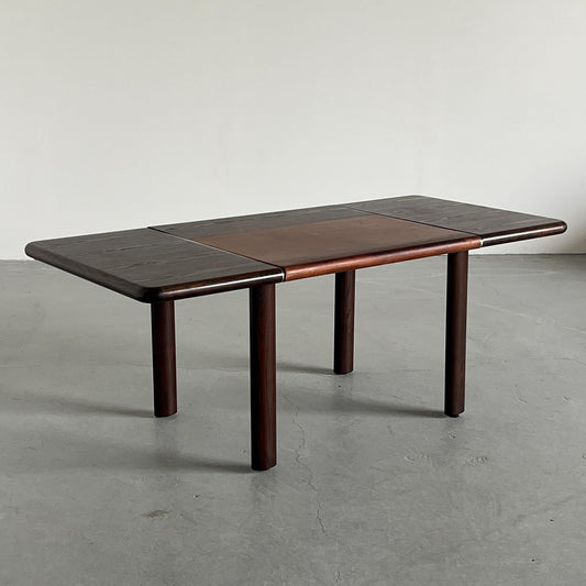 Vintage Bürotisch aus Palisander und Leder von 1970er Jahre