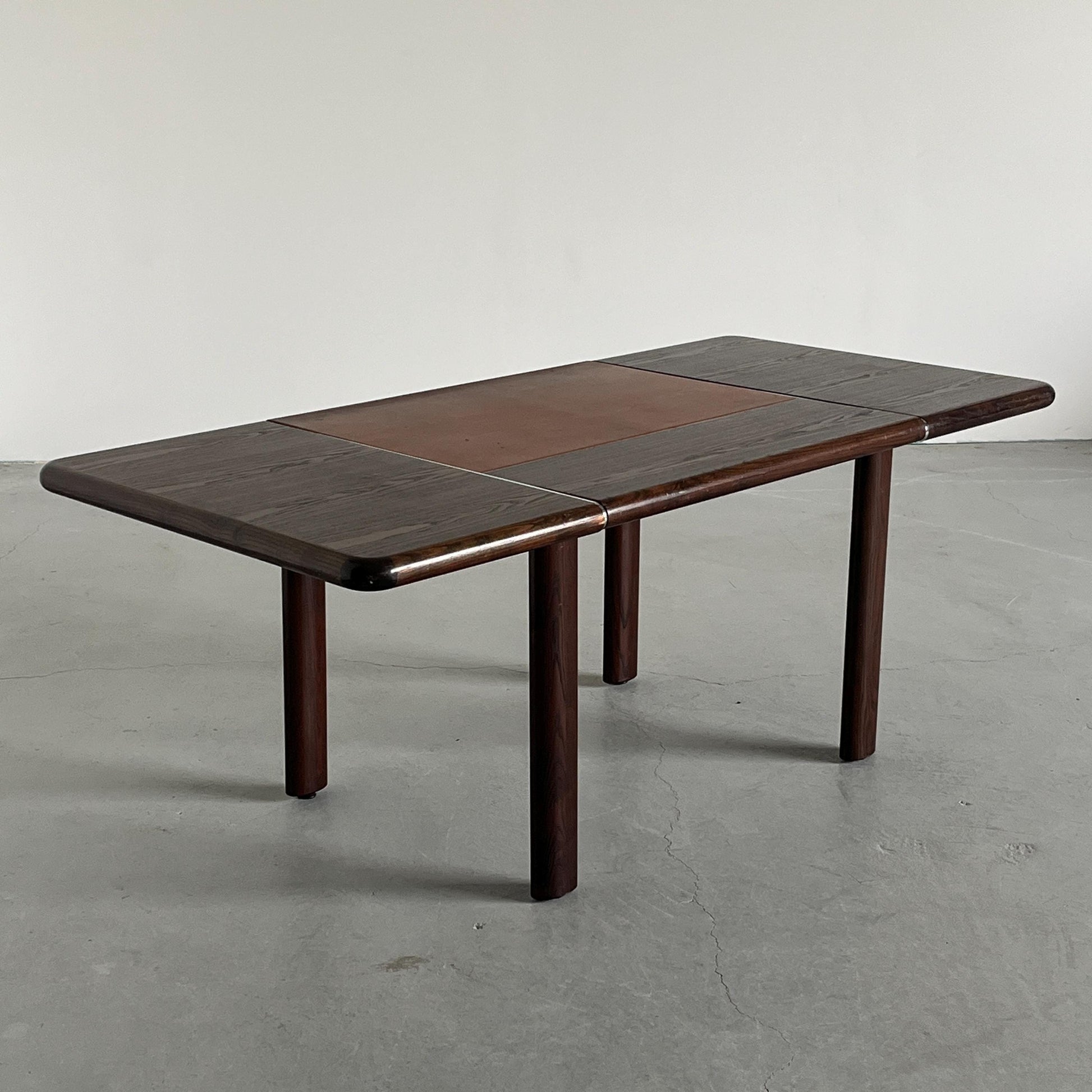 Vintage Bürotisch aus Palisander und Leder von 1970er Jahre