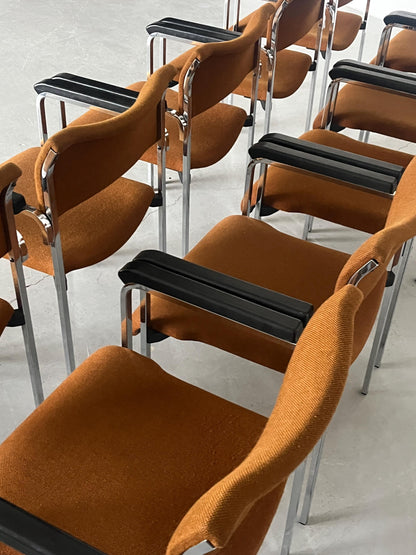 Vintage Armlehnsessel von Deutschland, 1970er, dunkelorange, pro Stück, 10 verfügbar