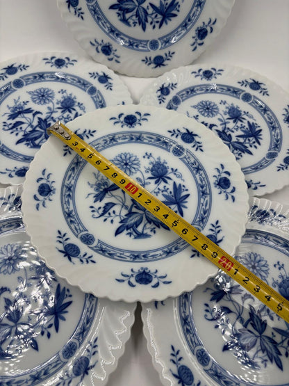 Vintage Kuchenteller Set von 6 von Kaiser Dresden Zwiebelmuster blau-weiß