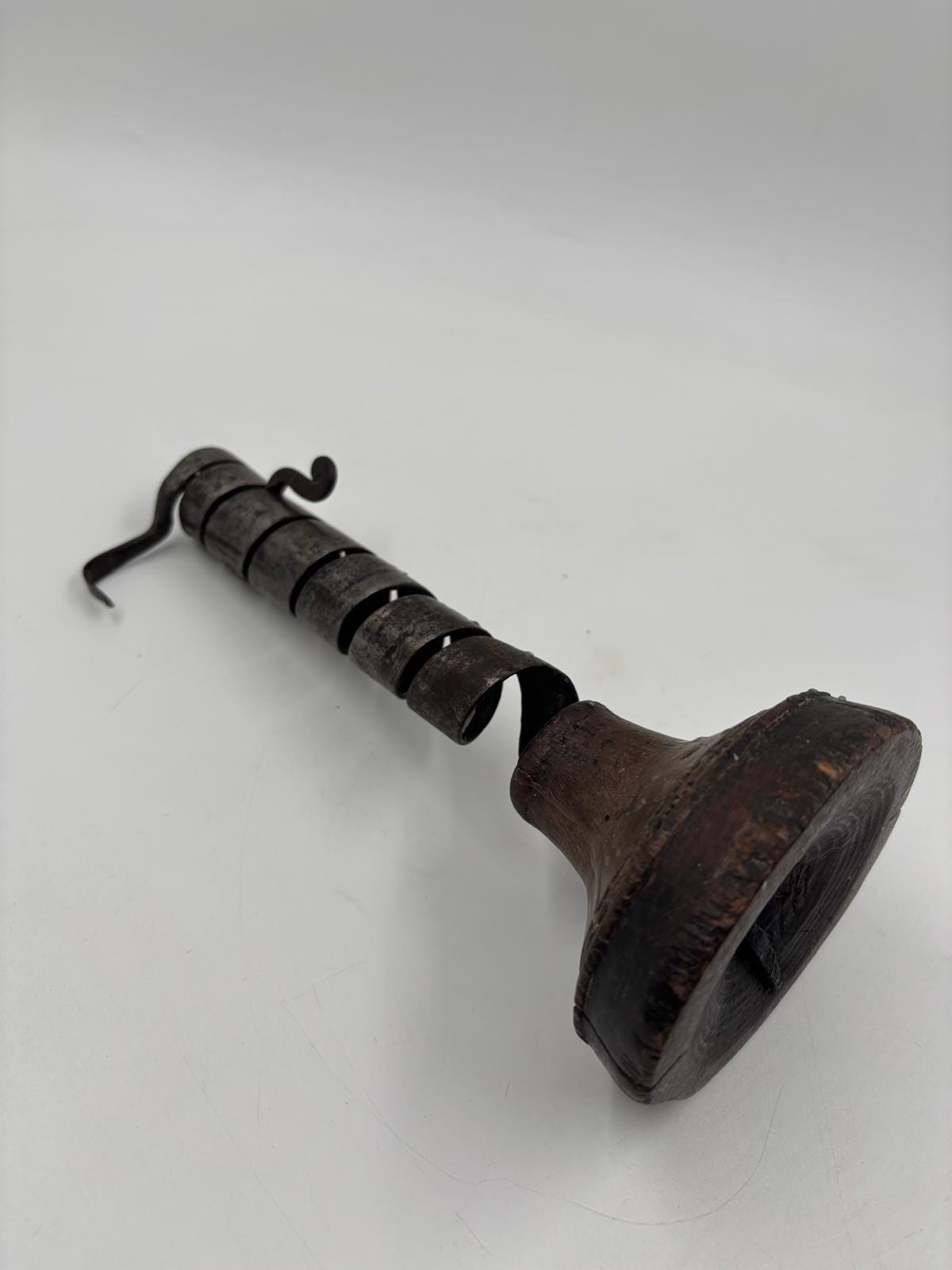 Vintage Kerzenhalter Rat de Cave von Bouillot aus Eisen und Holz