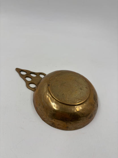 Vintage Schale Messing mit Griff und Lochmuster