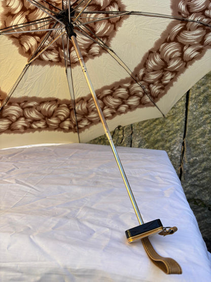 Vintage Taschenschirm Mini Boy von Knirps creme braun Damen gut erhalten