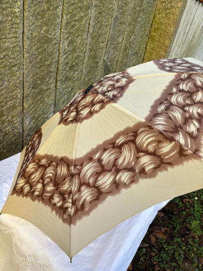 Vintage Taschenschirm Mini Boy von Knirps creme braun Damen gut erhalten