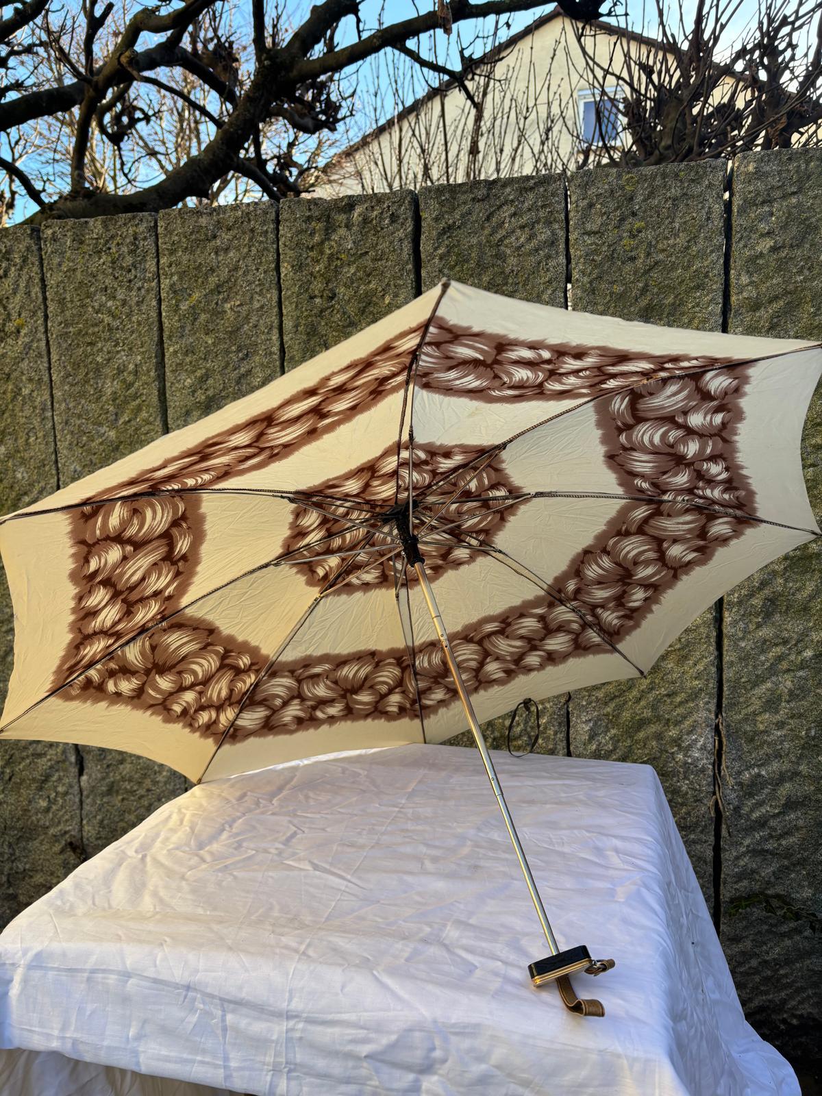 Vintage Taschenschirm Mini Boy von Knirps creme braun Damen gut erhalten