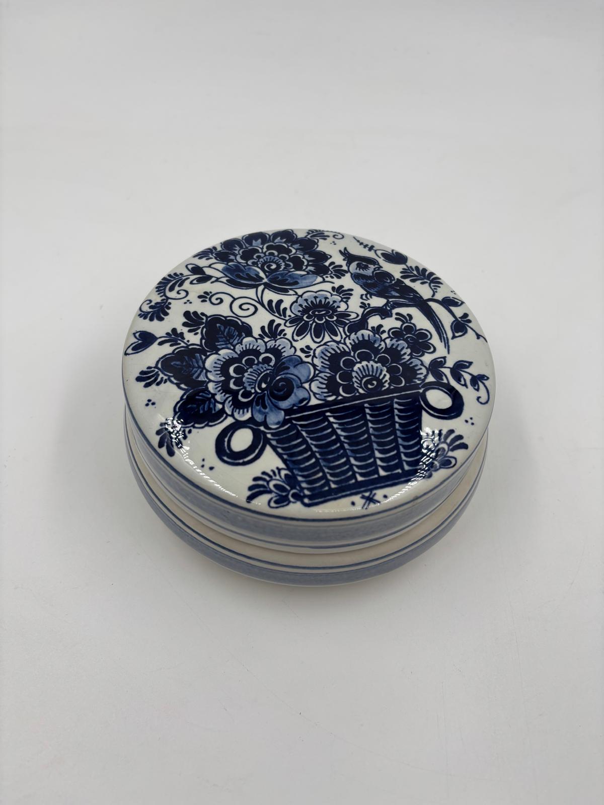 Vintage Dose Delft handbemalt Blau-Weiß von unbekannt für Delft