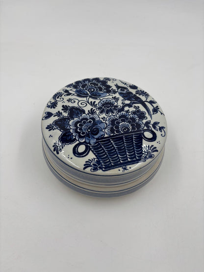 Vintage Dose Delft handbemalt Blau-Weiß von unbekannt für Delft