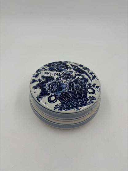 Vintage Dose Delft handbemalt Blau-Weiß von unbekannt für Delft