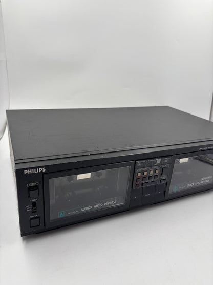 Vintage Kassettendeck FC567 von Philips Dual Logic Auto Reverse
