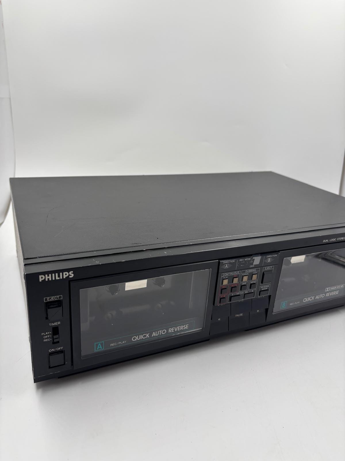 Vintage Kassettendeck FC567 von Philips Dual Logic Auto Reverse