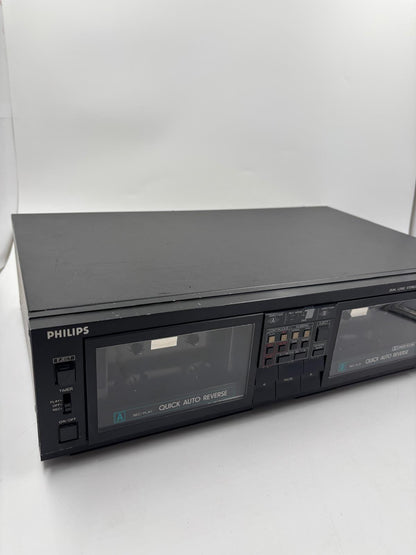 Vintage Kassettendeck FC567 von Philips Dual Logic Auto Reverse