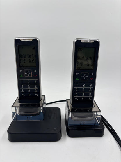 Vintage Schnurlostelefon IT.6.2TX von Motorola mit Anrufbeantworter und 2 Mobilteilen