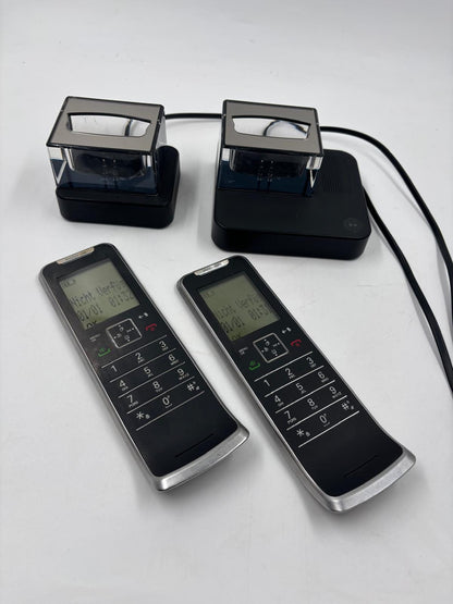 Vintage Schnurlostelefon IT.6.2TX von Motorola mit Anrufbeantworter und 2 Mobilteilen