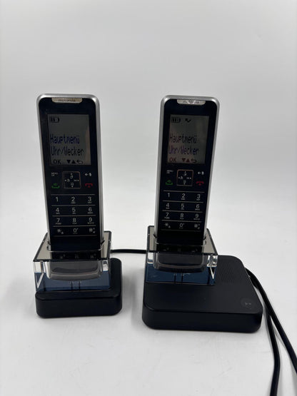 Vintage Schnurlostelefon IT.6.2TX von Motorola mit Anrufbeantworter und 2 Mobilteilen