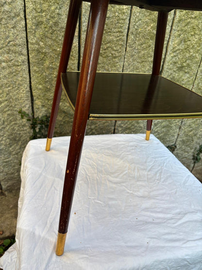 Vintage Beistelltisch Nierentisch drehbare Platte weiß Marmor-Optik von unbekannt