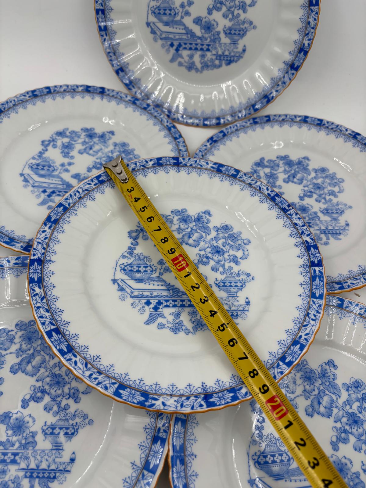 Vintage Kaffeeset Set von 6 China blau von unbekannt Blau-Weiß-Dekor Goldrand