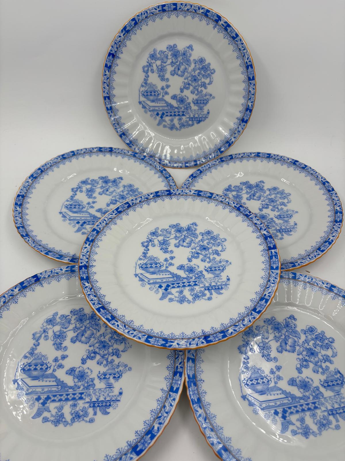 Vintage Kaffeeset Set von 6 China blau von unbekannt Blau-Weiß-Dekor Goldrand