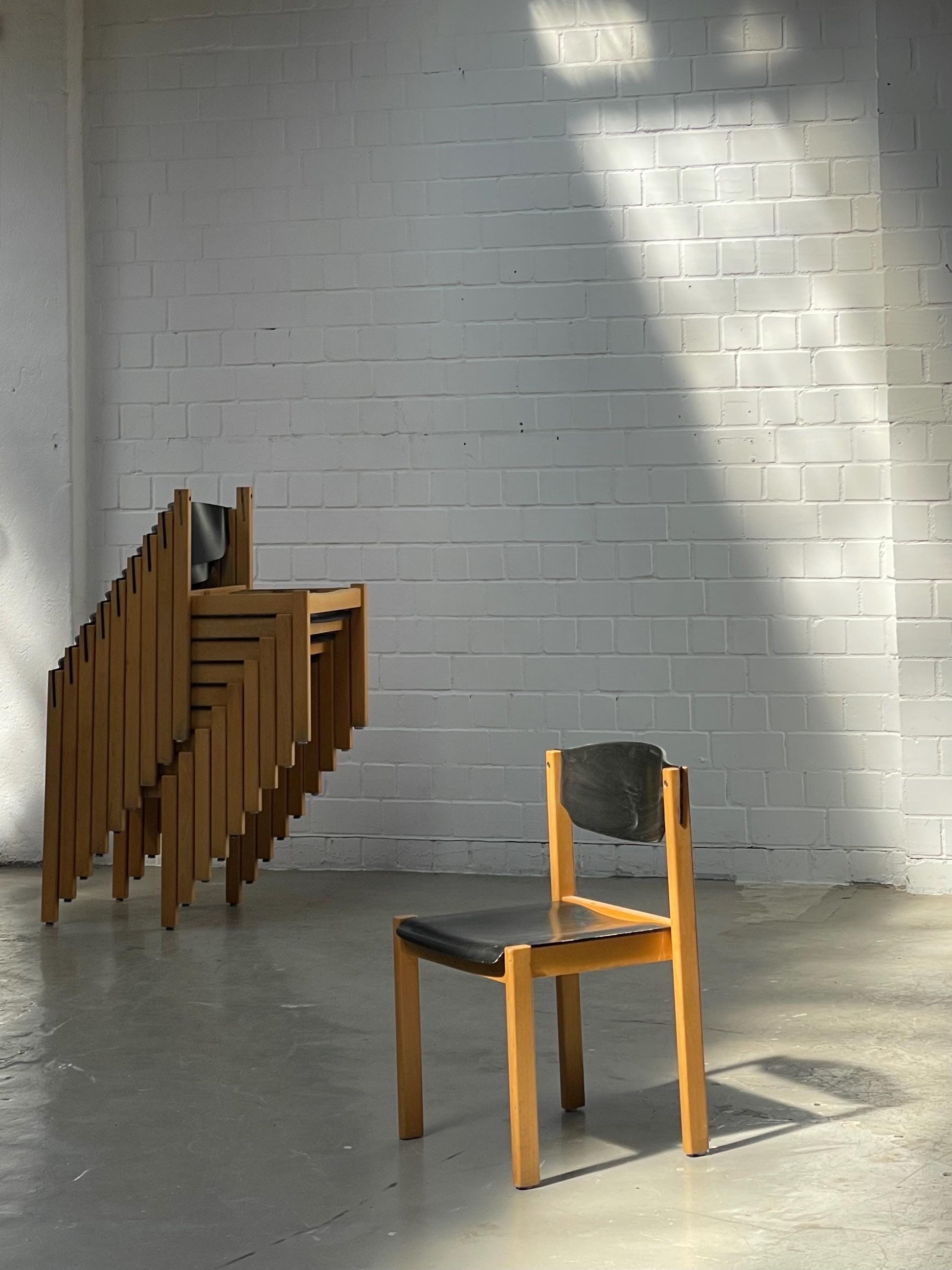 Vintage Stuhl von Kusch+Co aus Holz stapelbar puristisch