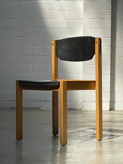 Vintage Stuhl von Kusch+Co aus Holz stapelbar puristisch