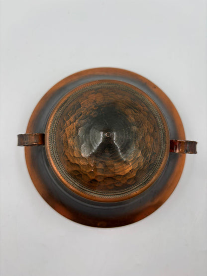 Vintage Schale mit Deckel Kupfer Patina von Pre-Loved