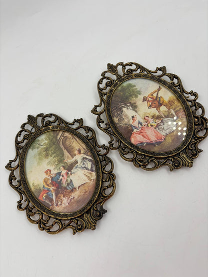 Vintage Bilderrahmen Set von 2 aus Messingguss