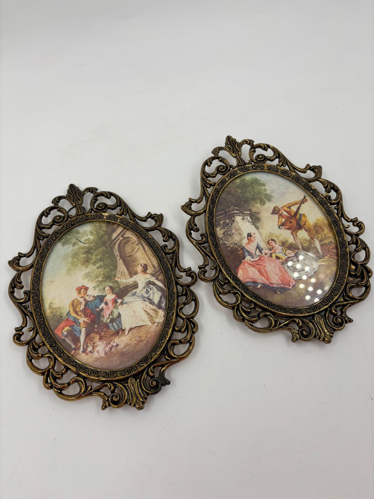 Vintage Bilderrahmen Set von 2 aus Messingguss