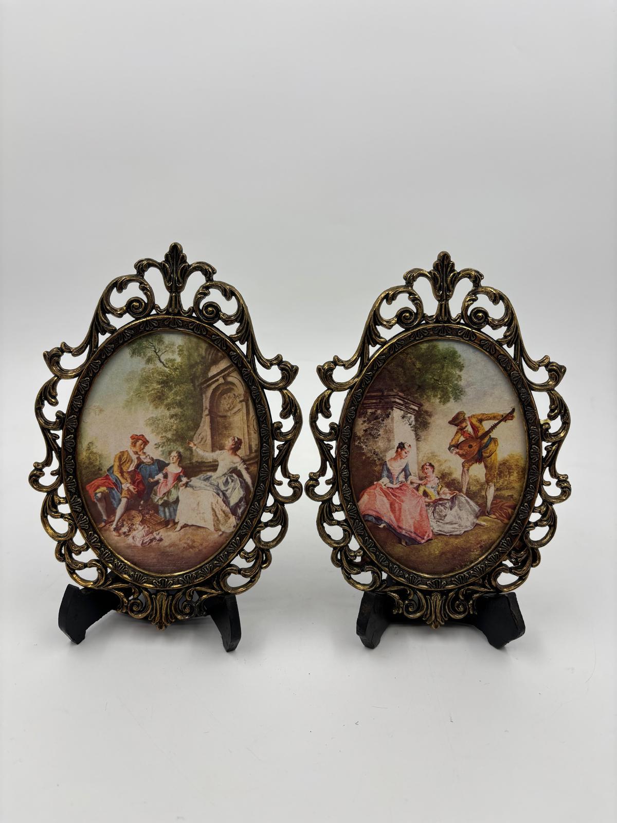 Vintage Bilderrahmen Set von 2 aus Messingguss